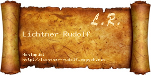 Lichtner Rudolf névjegykártya